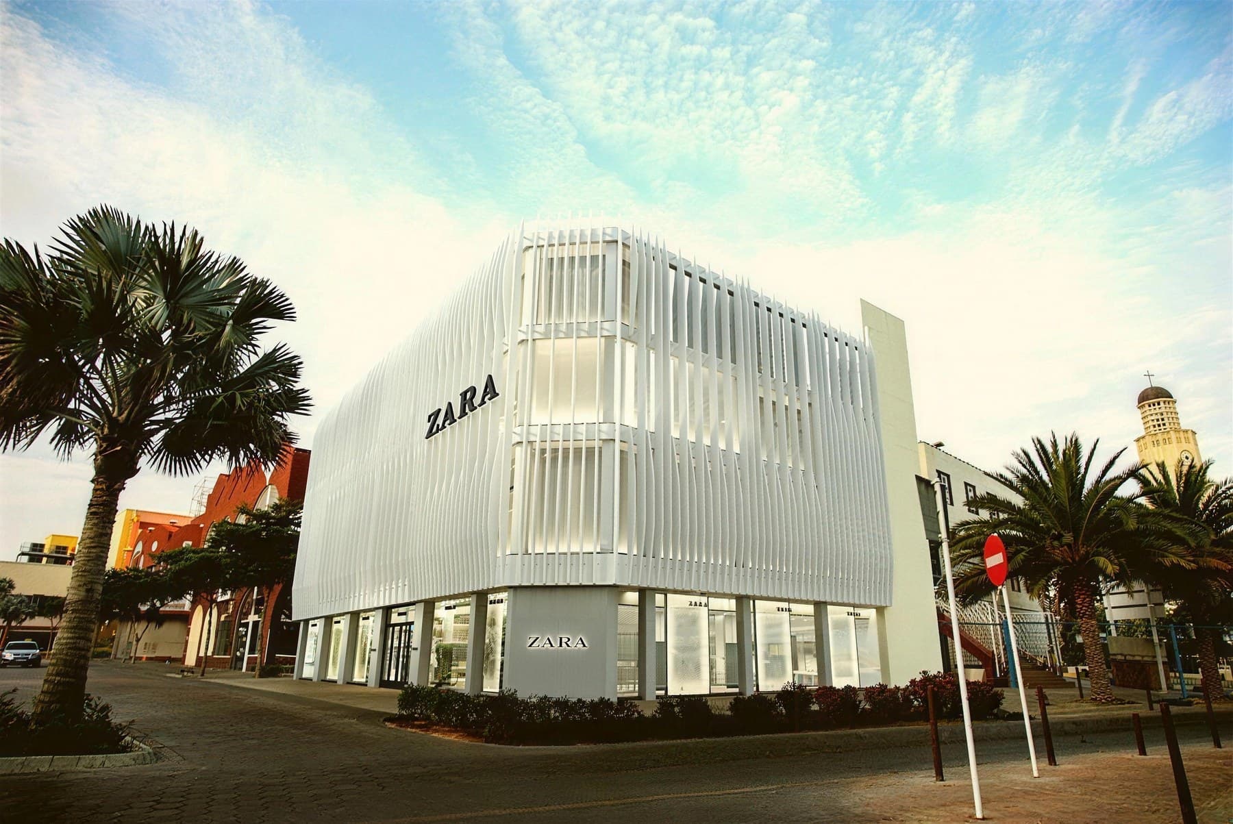 Fachada del proyecto Zara en Aruba