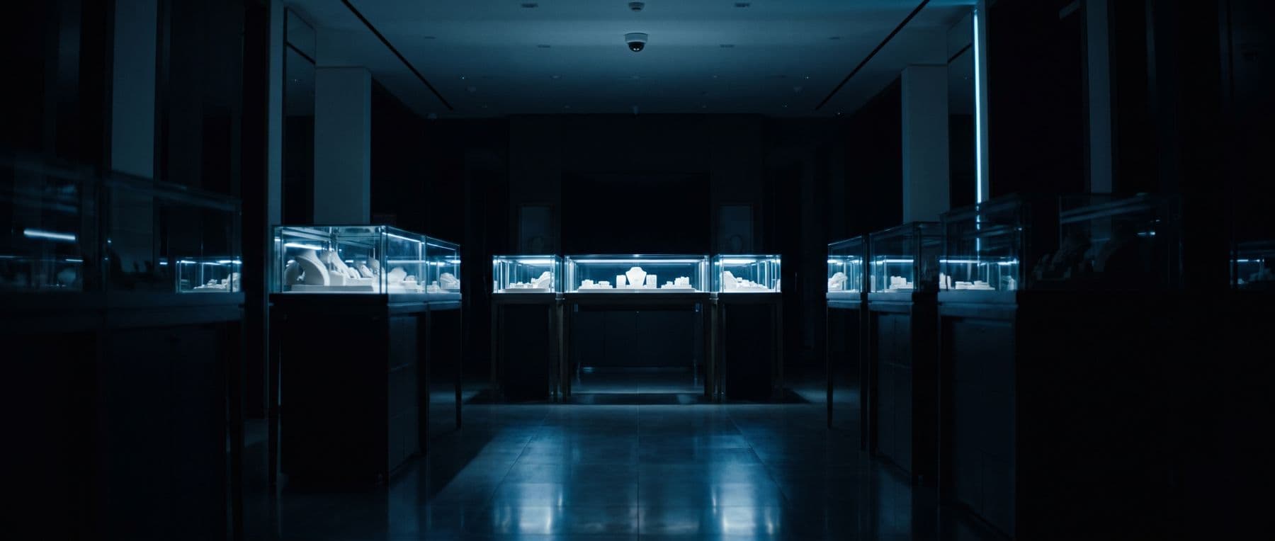 Boutique de lujo vacía de noche