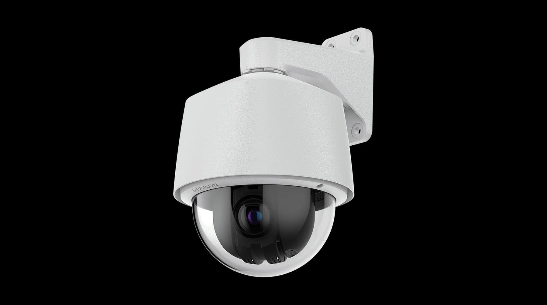Cámara PTZ Avigilon H6A sobre soporte de pared