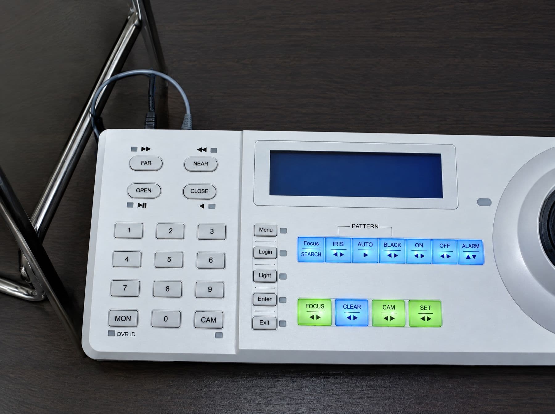 Teclado de control con joystick para las cámaras PTZ del sistema de videovigilancia